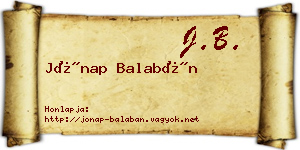 Jónap Balabán névjegykártya